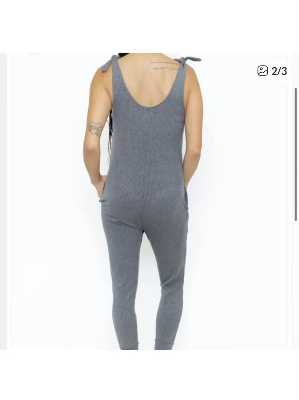 Smash & Tess Gray Sleeveless Jumpsuit Size XL - Picture 6 of 7